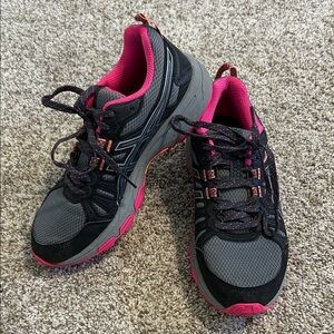 ASICS Women's Black and Pink Athletic Shoes